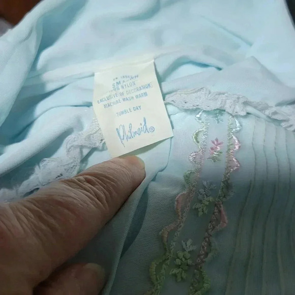 Philmaid Nightgown Small Women's Vintage Baby Blue Nylon USA - Picture 4 of 4